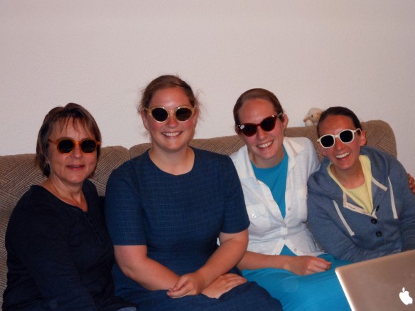 And in the course of the evening they told us an amusing story in relation to these sunglasses so we all had to model a pair, just for memories sake!