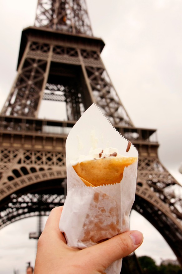 And because its almost a necessity we bought fresh, hot, overpriced crépes and enjoyed them in front of the tower.