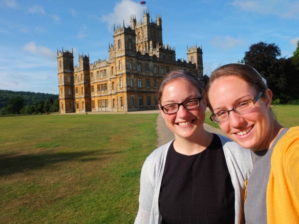We're at Downton Abbey! Both of us love Downton and being able to visit this spot was amazing! It felt strangely familiar and yet was of course quite different in real life.