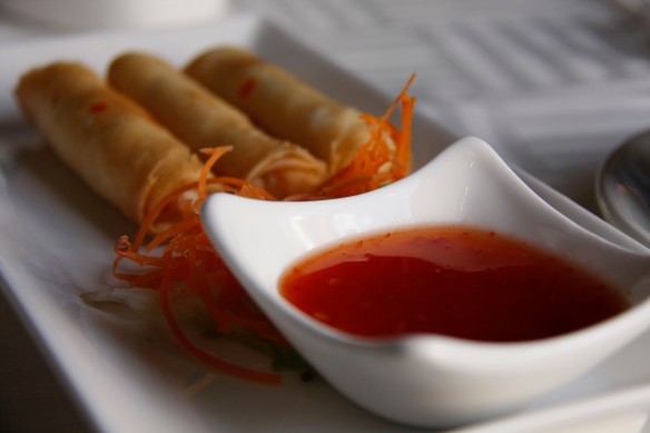 Super delicious spring rolls for starters.