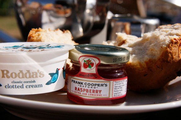 Raspberry Jam and real English clotted cream