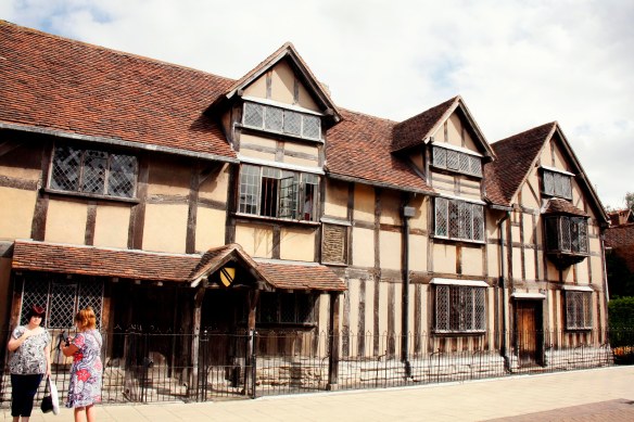 Walked through the touristy shopping area and saw Shakespeares birthplace.