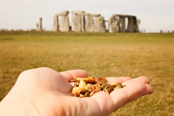 Just a little break and a healthy snack at Stonehenge.